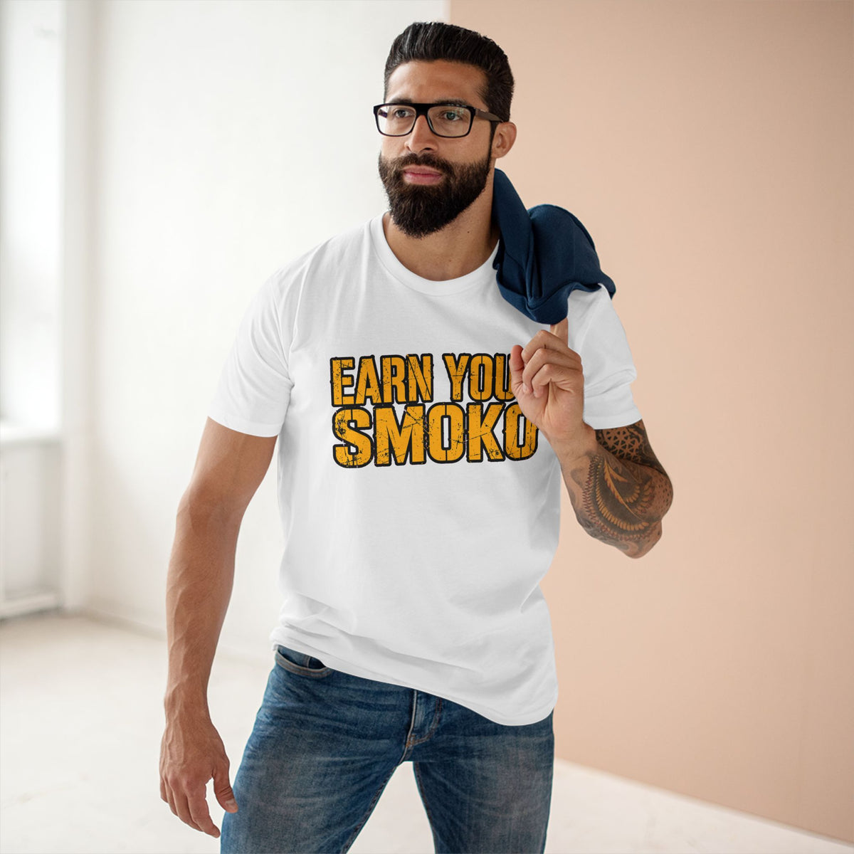 EARN YOUR SMOKO - Big Front Heavyweight Tee